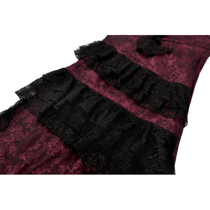 Dark in Love Belladonna Velvet Lace Dress – Gothic Wine Red Velveteen