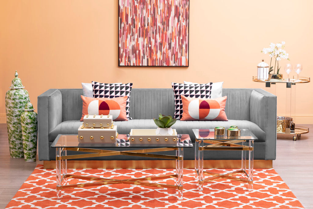 Orsina Opal 3 Seater Grey Velvet Sofa – Tufted Modern Living Room Couch