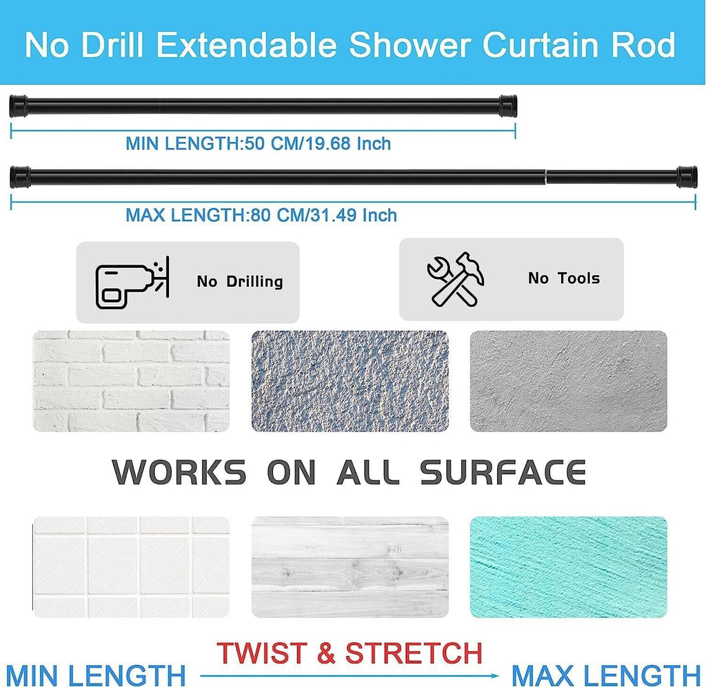 Massive Discounts Shower Curtain Tension Rod | 63-85cm Silver Pole