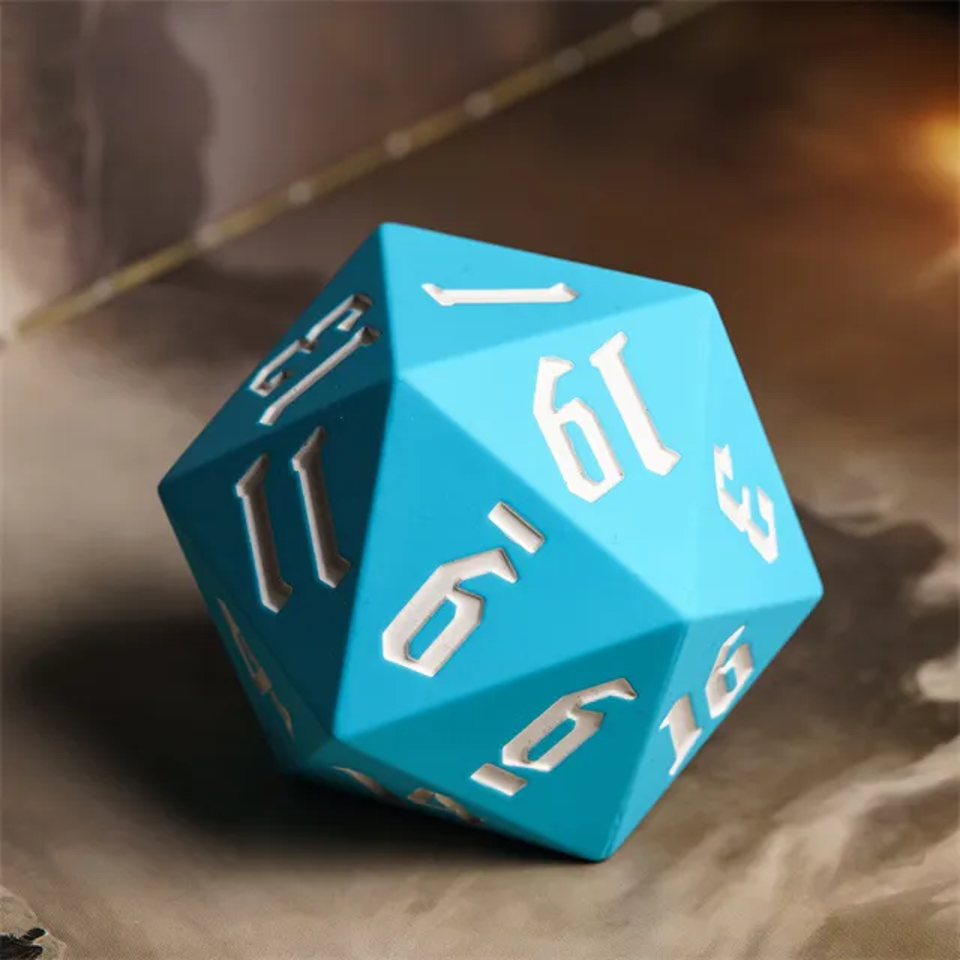 Jester's Bounce | Silicone D20 | Single Dice | Sky Blue
