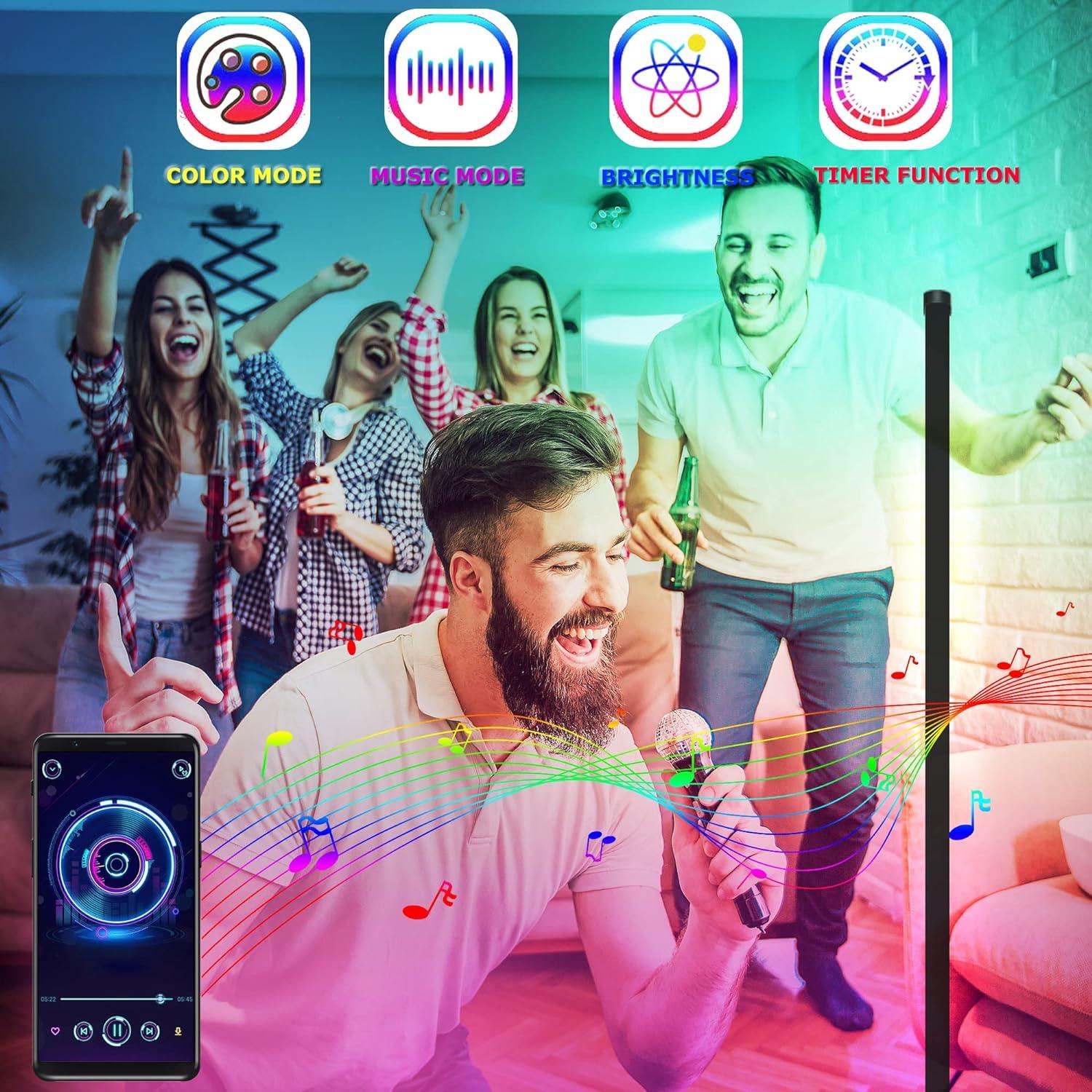 YOSION RGB LED Corner Floor Lamp – App Control & Music Sync Mood Light