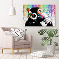 Massive Discounts Banksy Monkey Street Art Canvas Print - 24x16 Inch
