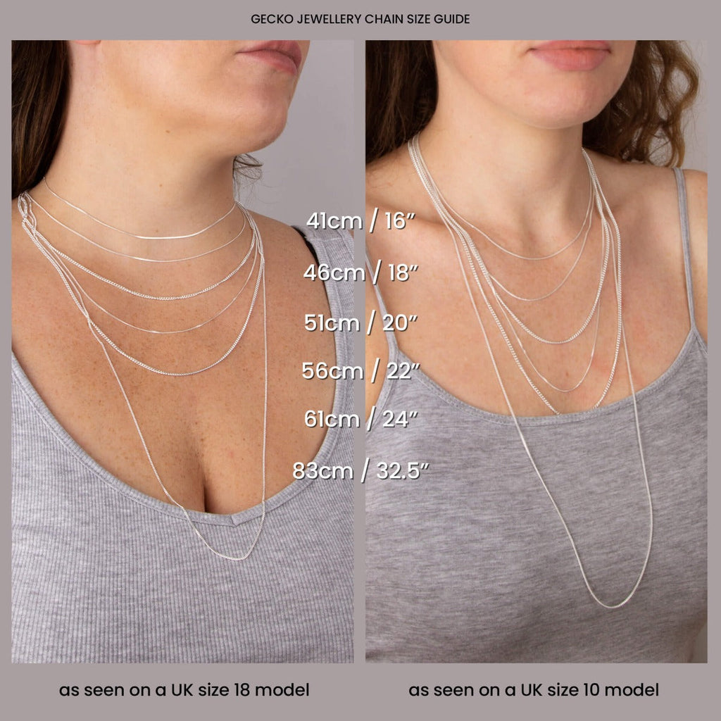 Gecko Jewellery Sterling Silver Fine Trace and Ball Chain – 41-46cm