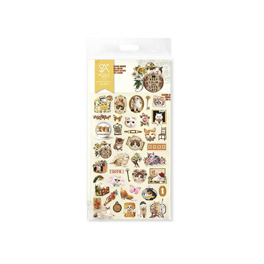 LuLuFun Studio Lovely Cat Decorative Adhesive Stickers for Journaling