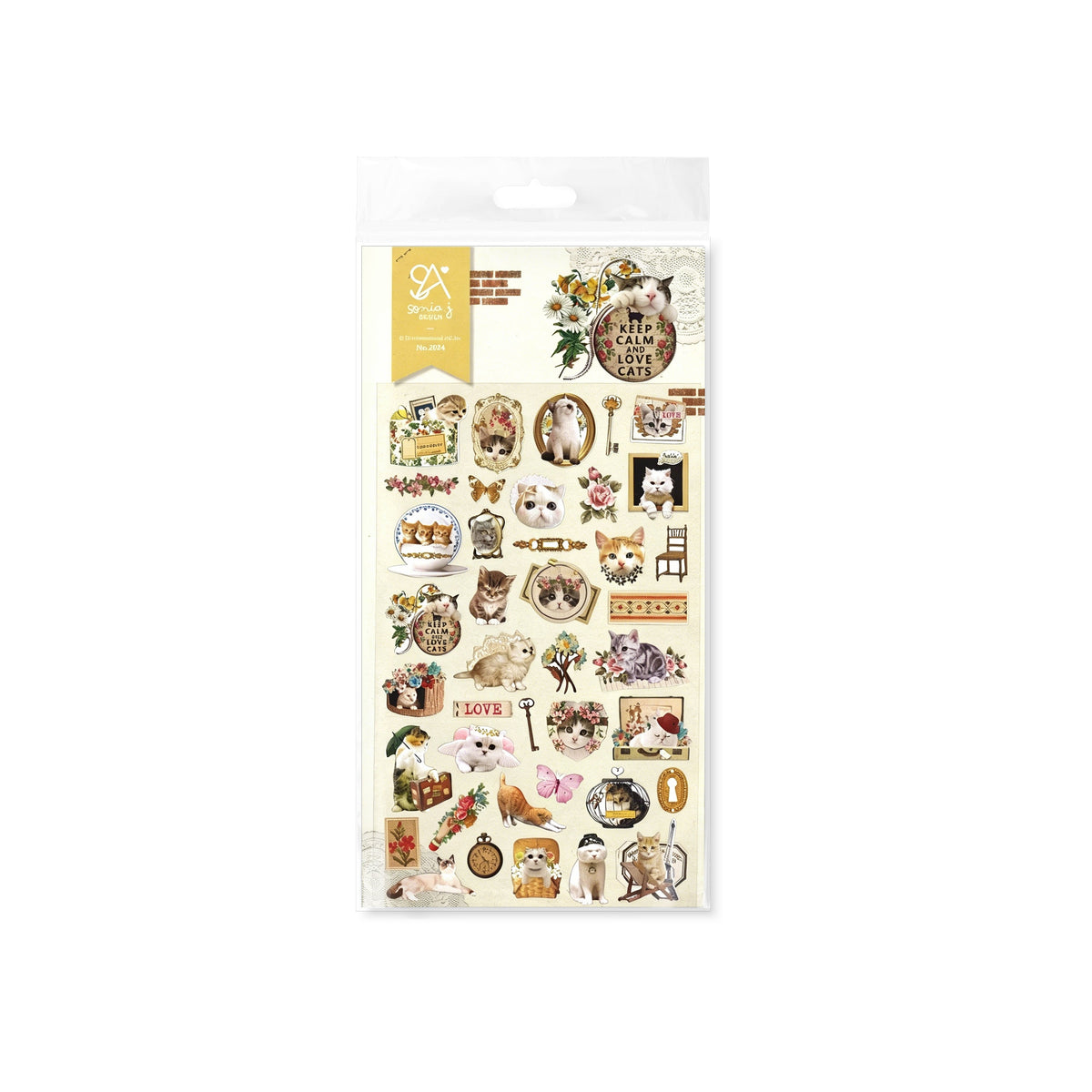 LuLuFun Studio Lovely Cat Decorative Adhesive Stickers for Journaling