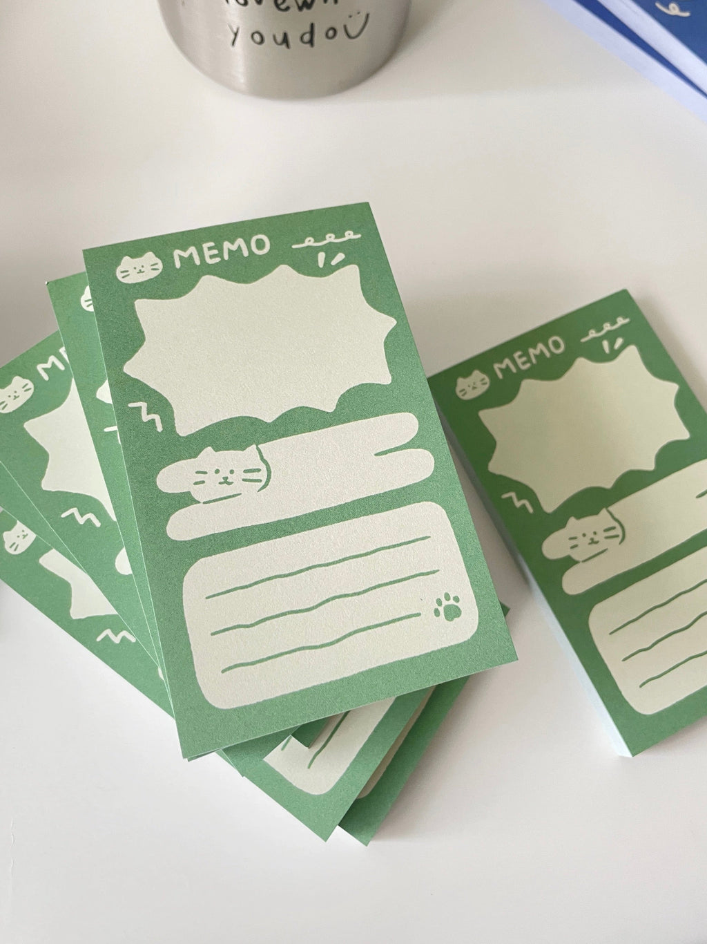 Cat Memo Note Pad by LuLuFun Studio – Cute Animal Stationery, 50 Sheets
