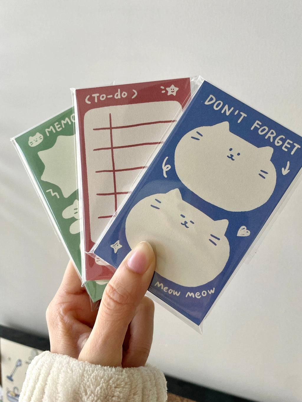 Cat Memo Note Pad by LuLuFun Studio – Cute Animal Stationery, 50 Sheets