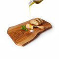 Handmade Olive Wood Live Edge Cutting Board — Rustic Charcuterie & Serving Board | Natural Bark Edge | Choose Your Size