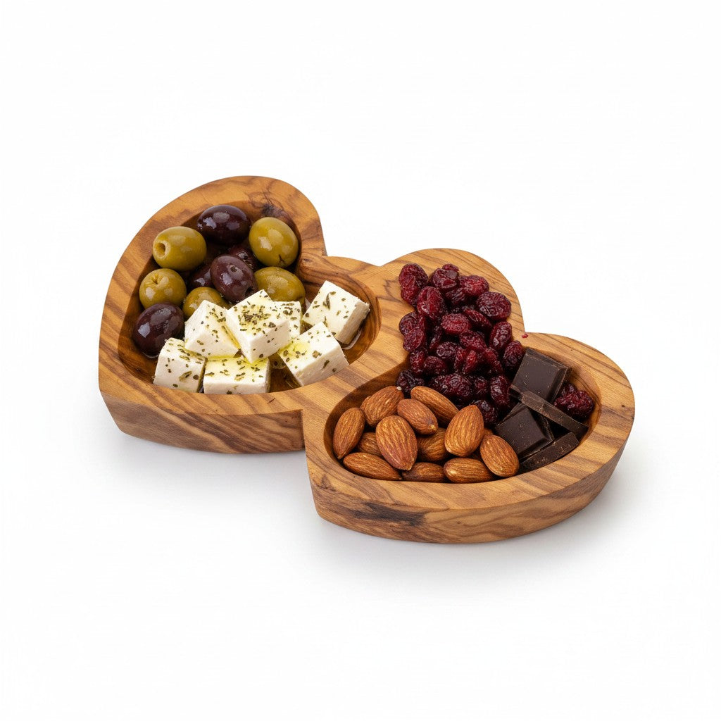 Olive Wood Heart Shaped Dish , Wooden Ring dish, unique dish, Nut dish, living room, Sustainably Sourced, Eco-Friendly, handmade, gift