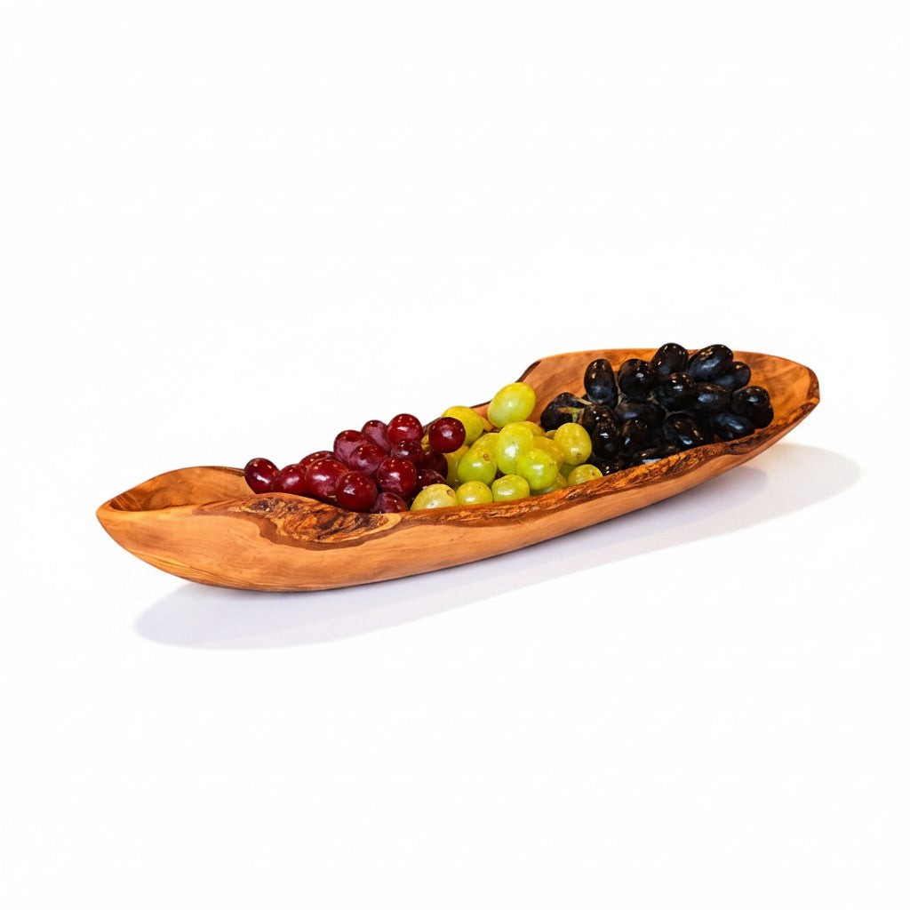 Olive Wood Large Boat Shaped Serving Dish, Sustainably Sourced, Eco-Friendly, handmade, gift
