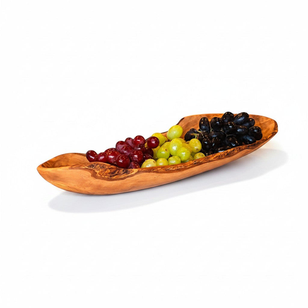 Olive Wood Large Boat Shaped Serving Dish, Sustainably Sourced, Eco-Friendly, handmade, gift