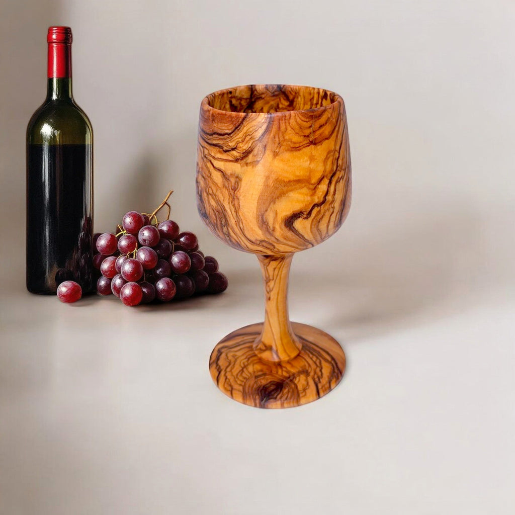 Olive Wood Wine Cup, barware, wine lovers, gift, gift for him, gift for her, decor