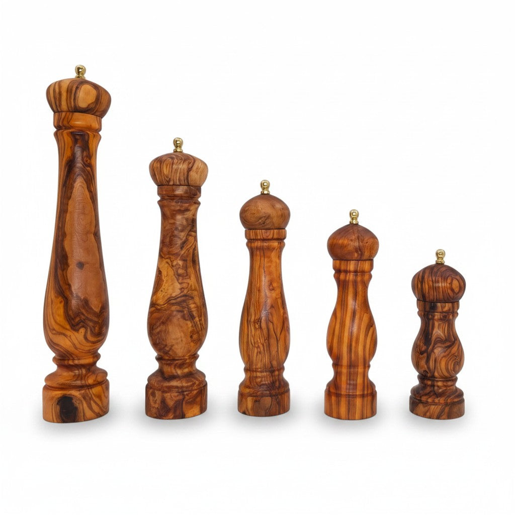 Olive Wood Salt/Pepper Mill | Wooden Spice/Herb/Coffee Grinder