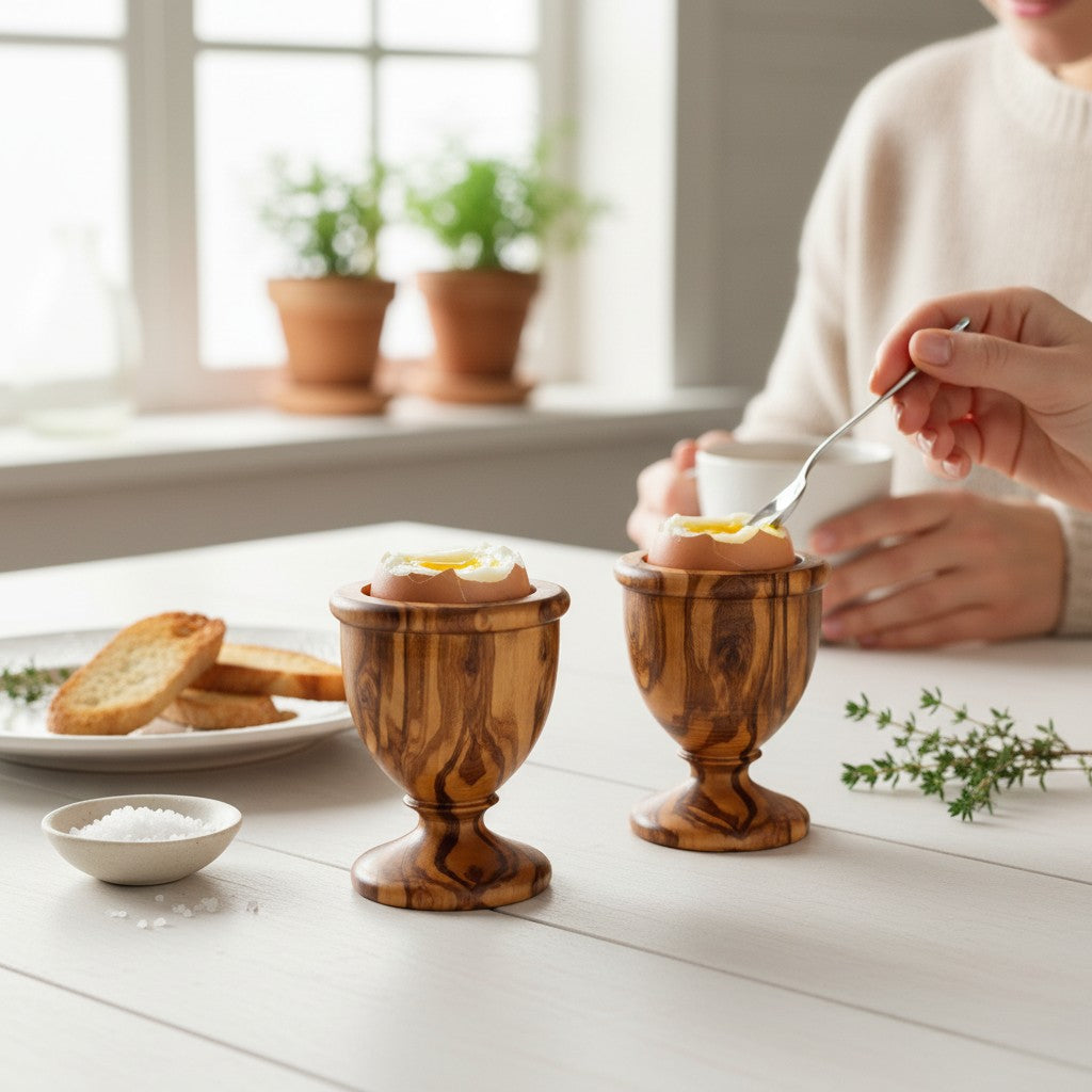 Olive Wood Egg Cup, decor, table accessories