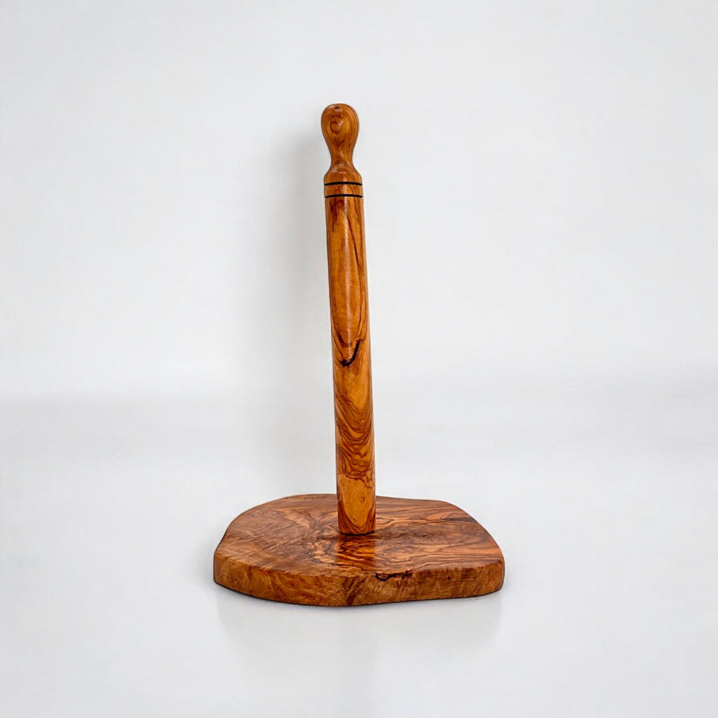 Olive Wood Kitchen Paper Roll Holder 30 cm