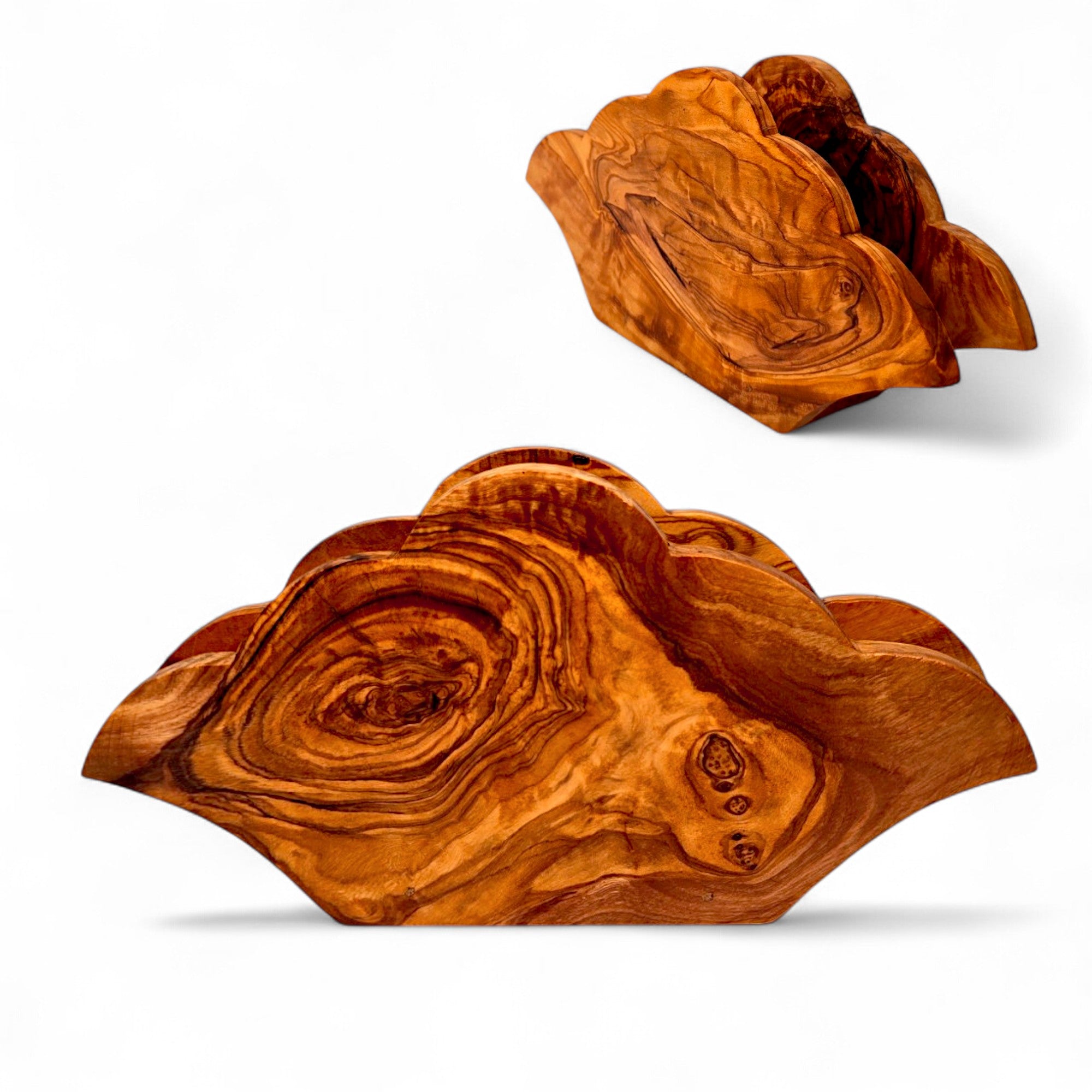 Olive Wood Pear Shaped Napkin Holder