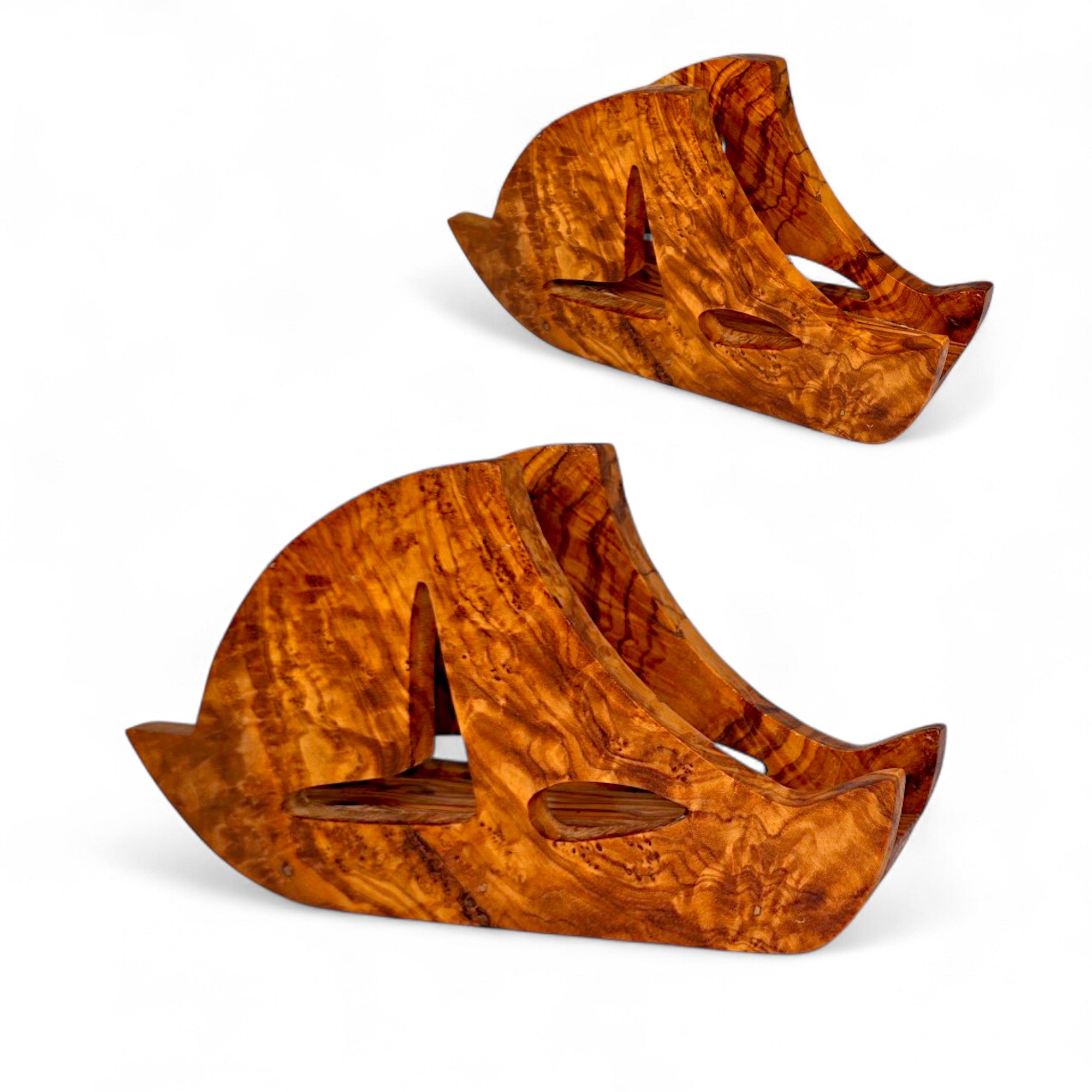 Olive Wood Boat Shaped Napkin Holder