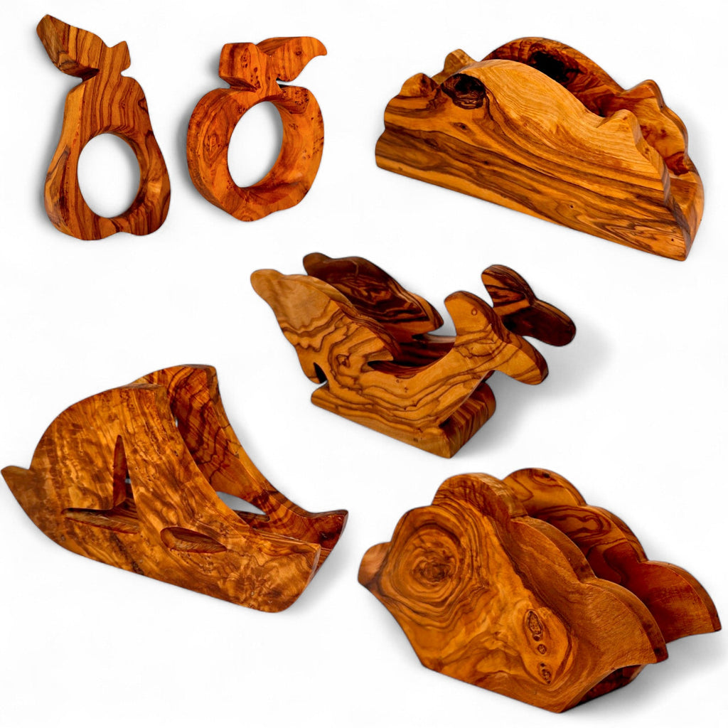 Olive Wood Fish Shaped napkin Holder