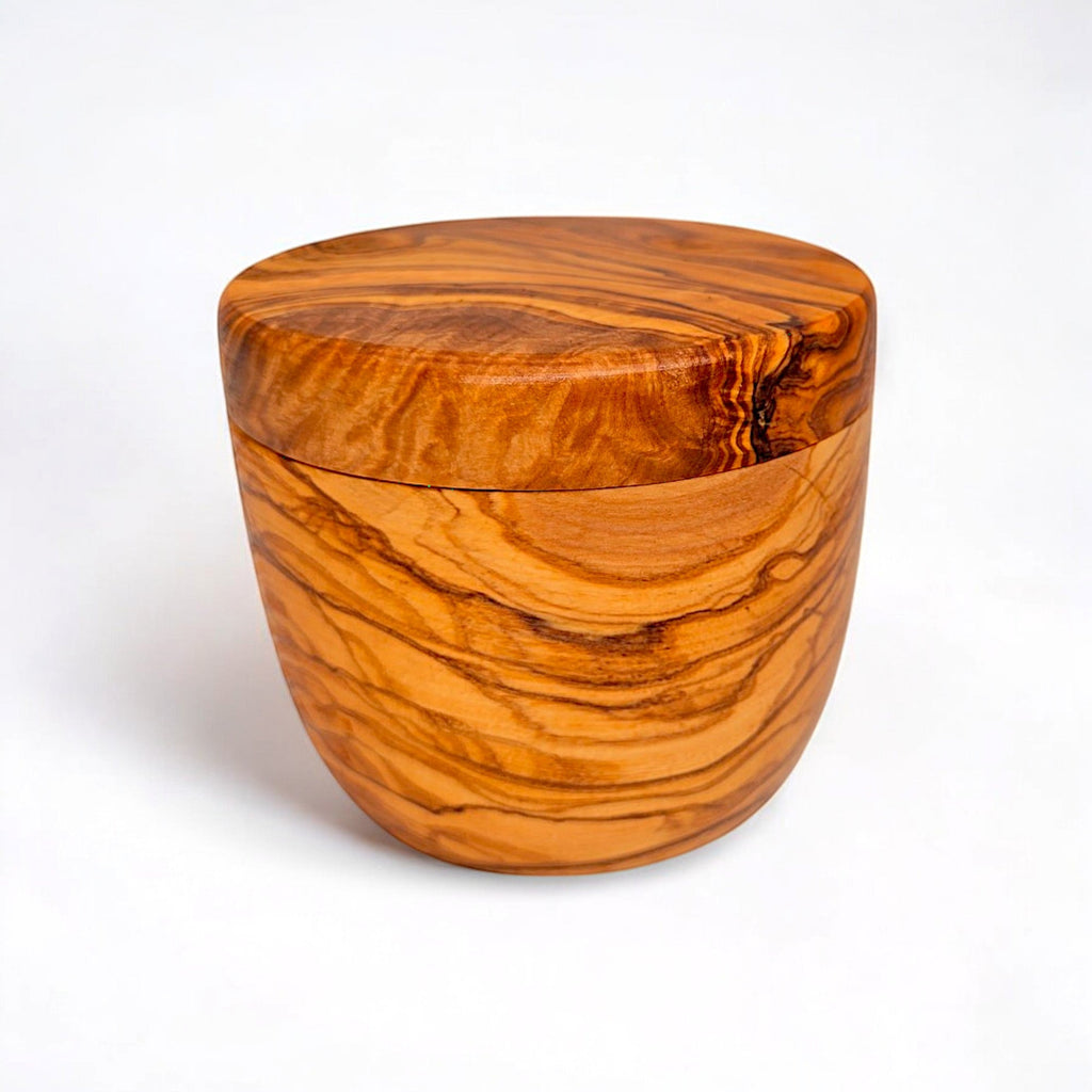 Olive Wood Salt Sugar Jar 10 cm