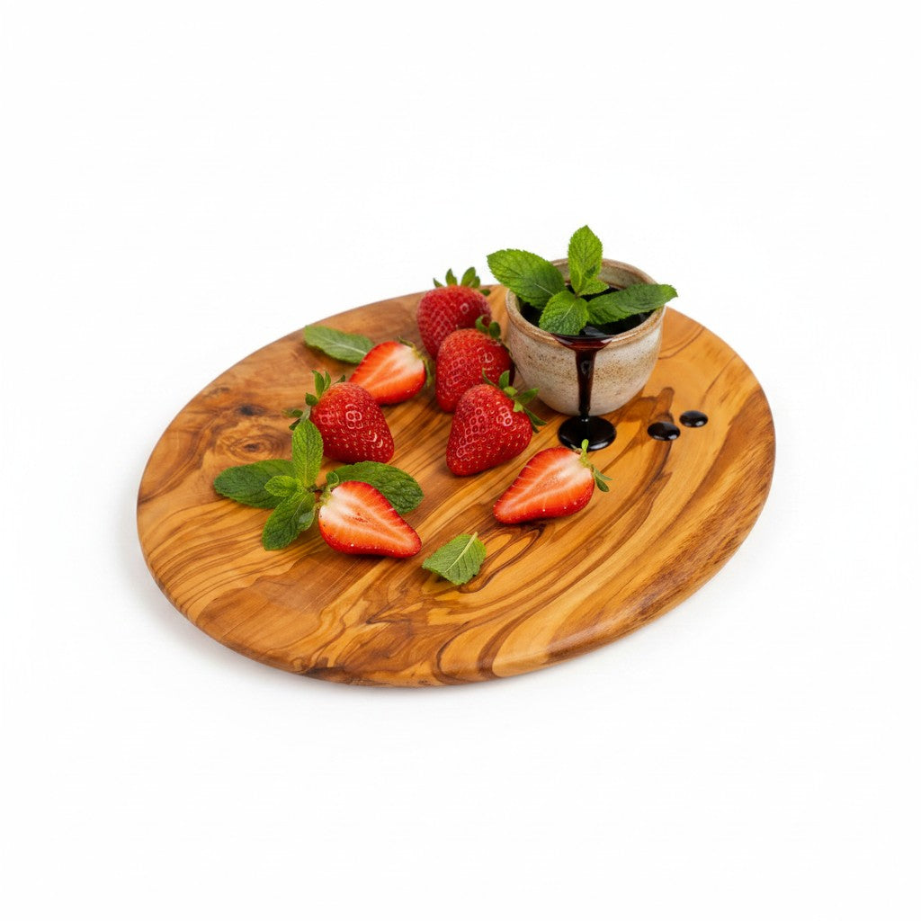 Olive Wood Handcrafted Round Wooden Plate Set (10, 15, 20, 25 cm or Set of 3)
