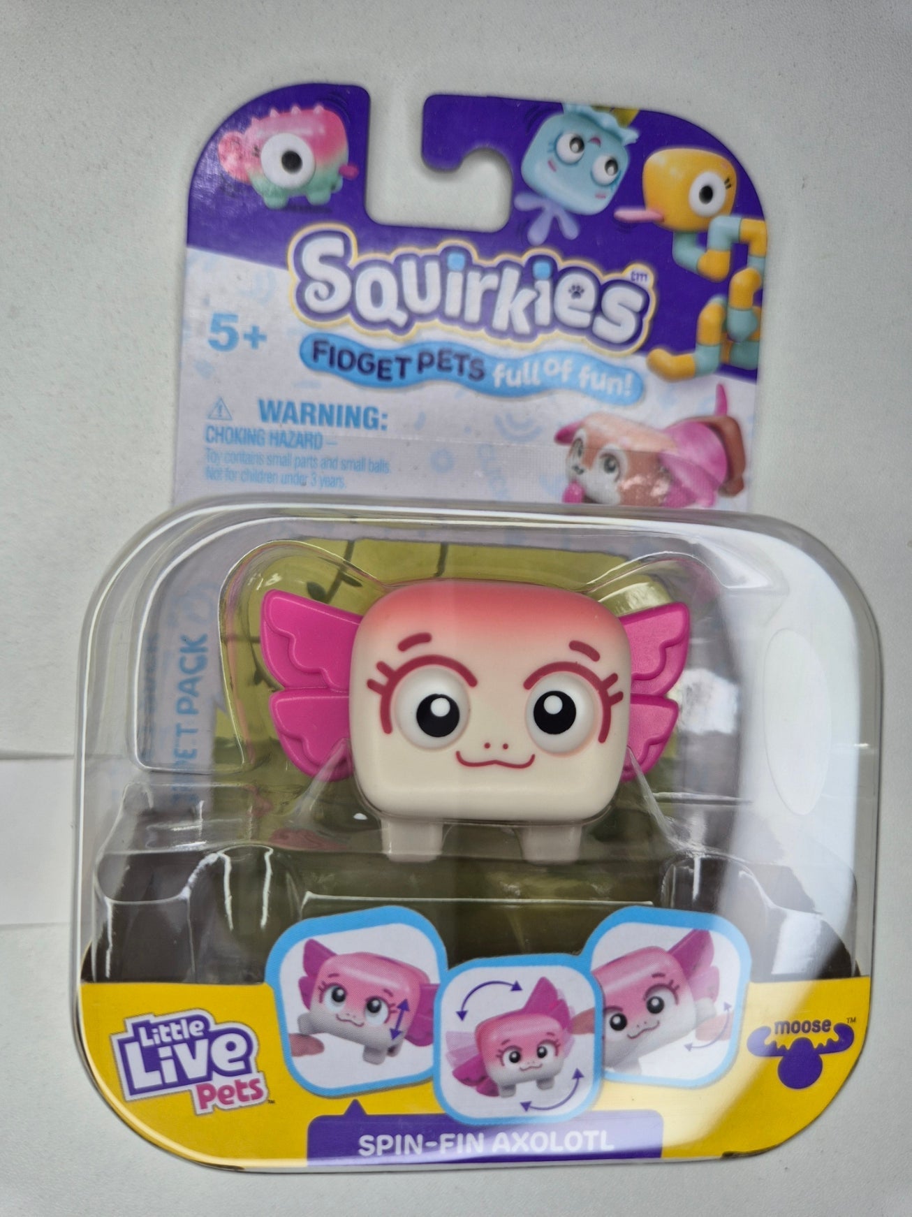 Little Live Pets Squirkies Fidget Toy – Spin-Fin Axolotl Sensory Figure