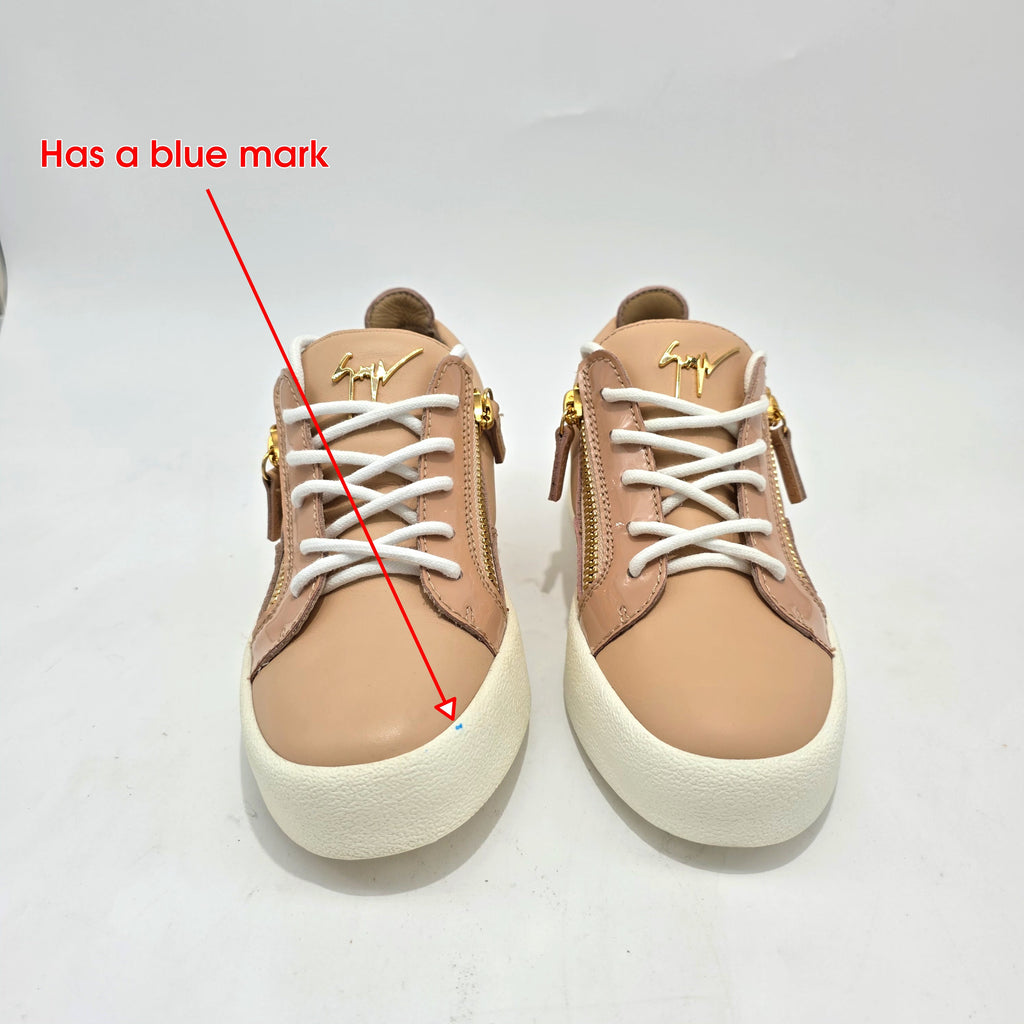 Giuseppe Zanotti May Leather Low Top Trainers – Shell Pink – UK 3