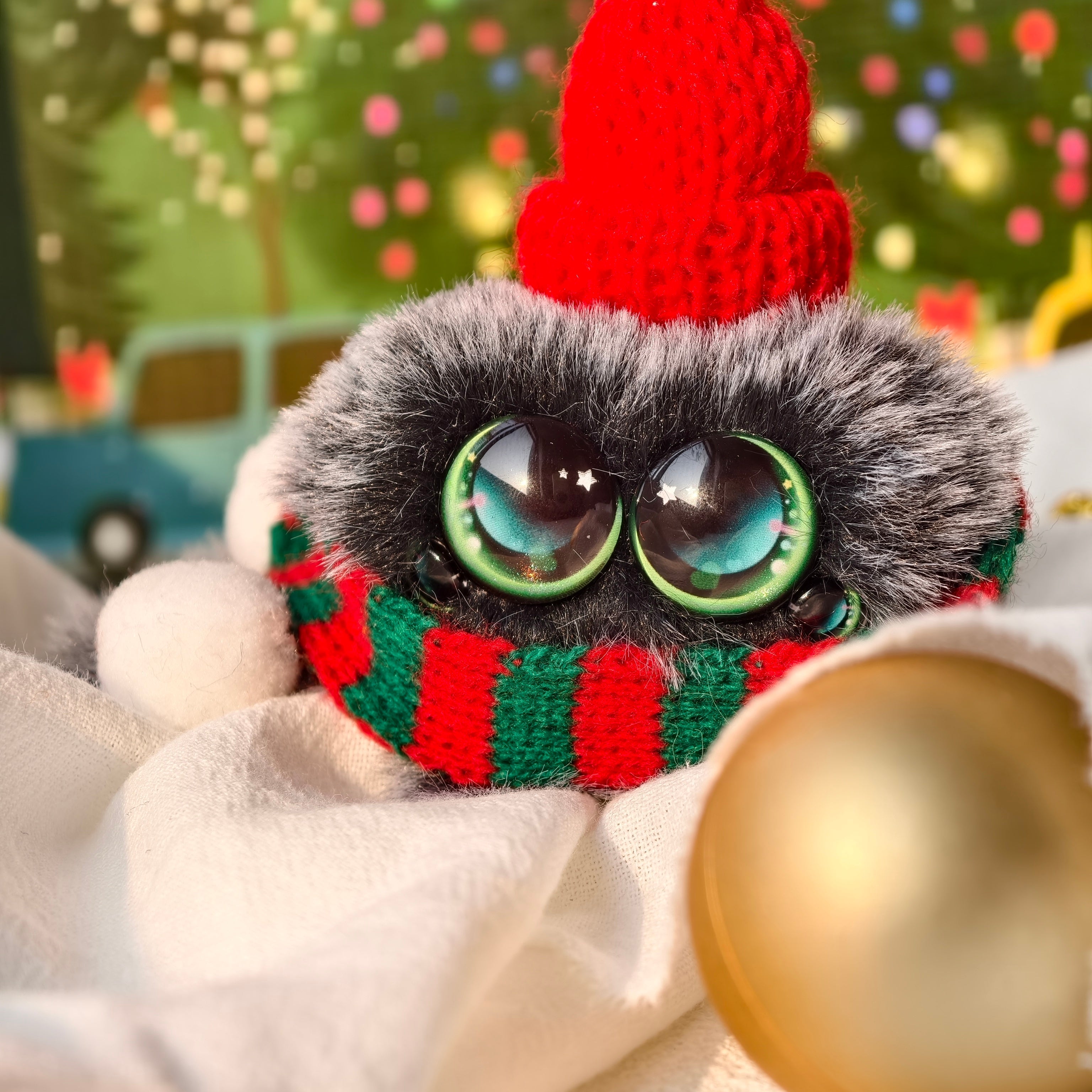 LuLuFun Studio Snowball Spider Plush Toy – Soft Cute Stuffed Animal