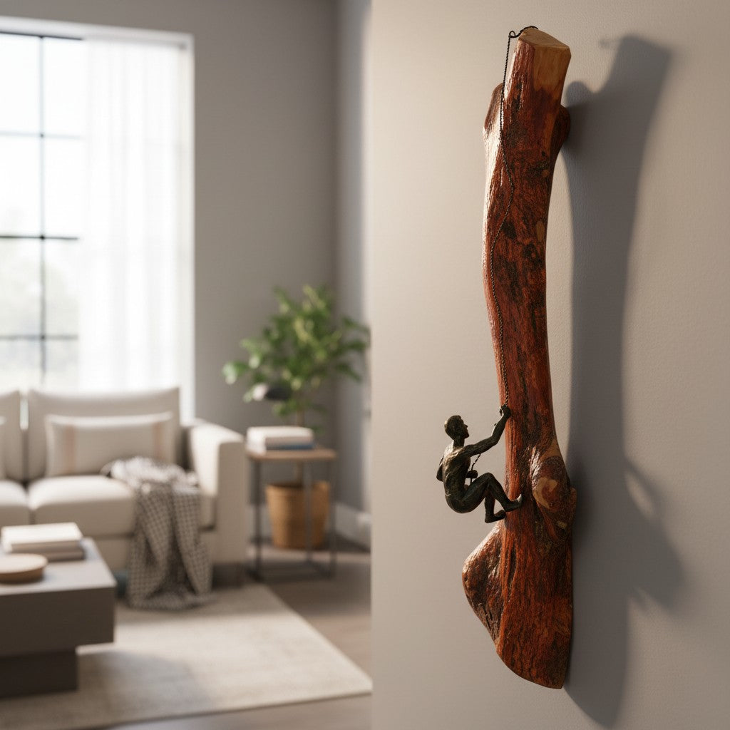 Olive wood Wall man figurine