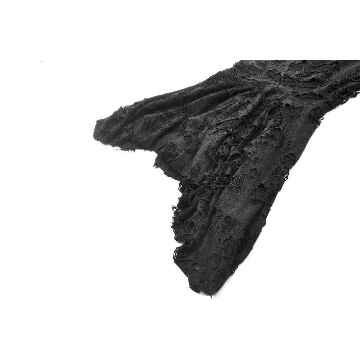 Dark in Love Nyx Distressed Shredded Hooded Poncho | Gothic Lace Cape