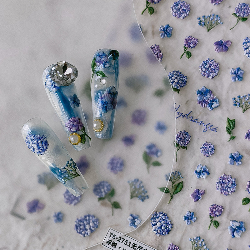 LuLuFun Studio Endless Summer Floral Nail Art Stickers - 1 Sheet