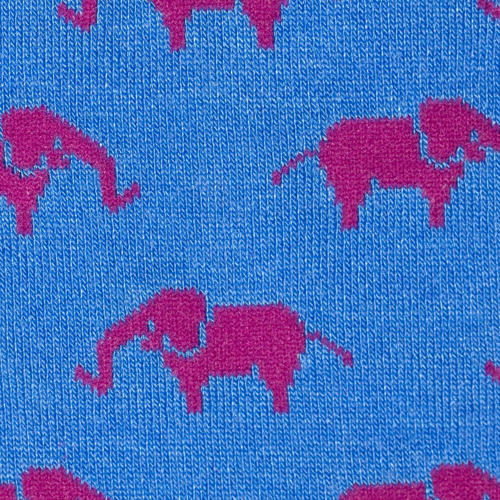 Swole Panda Elephant Bamboo Socks – Blue & Pink Sustainable Men's Socks