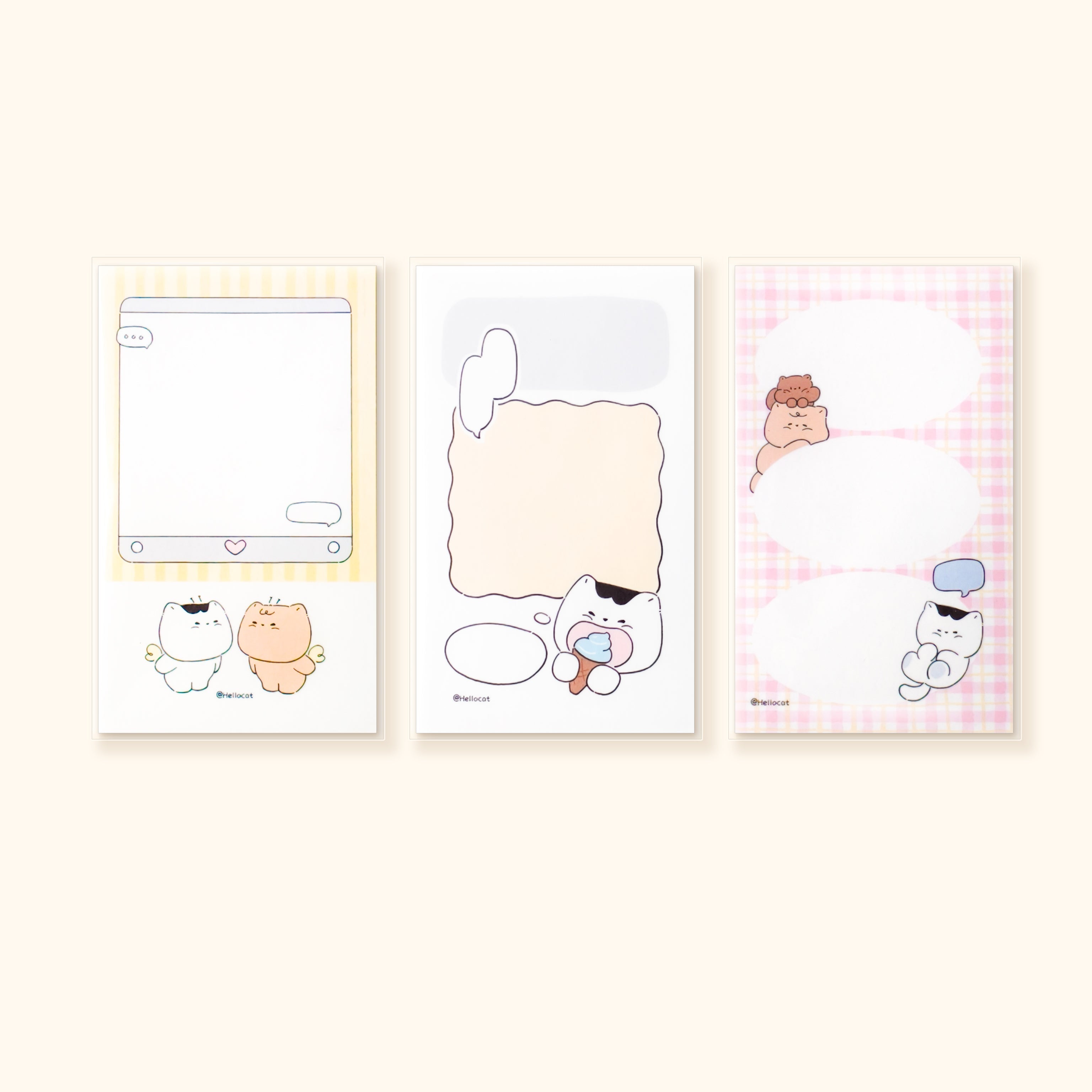 Cat Memo Note Pad by LuLuFun Studio – 50 Sheets Cute Kawaii Stationery