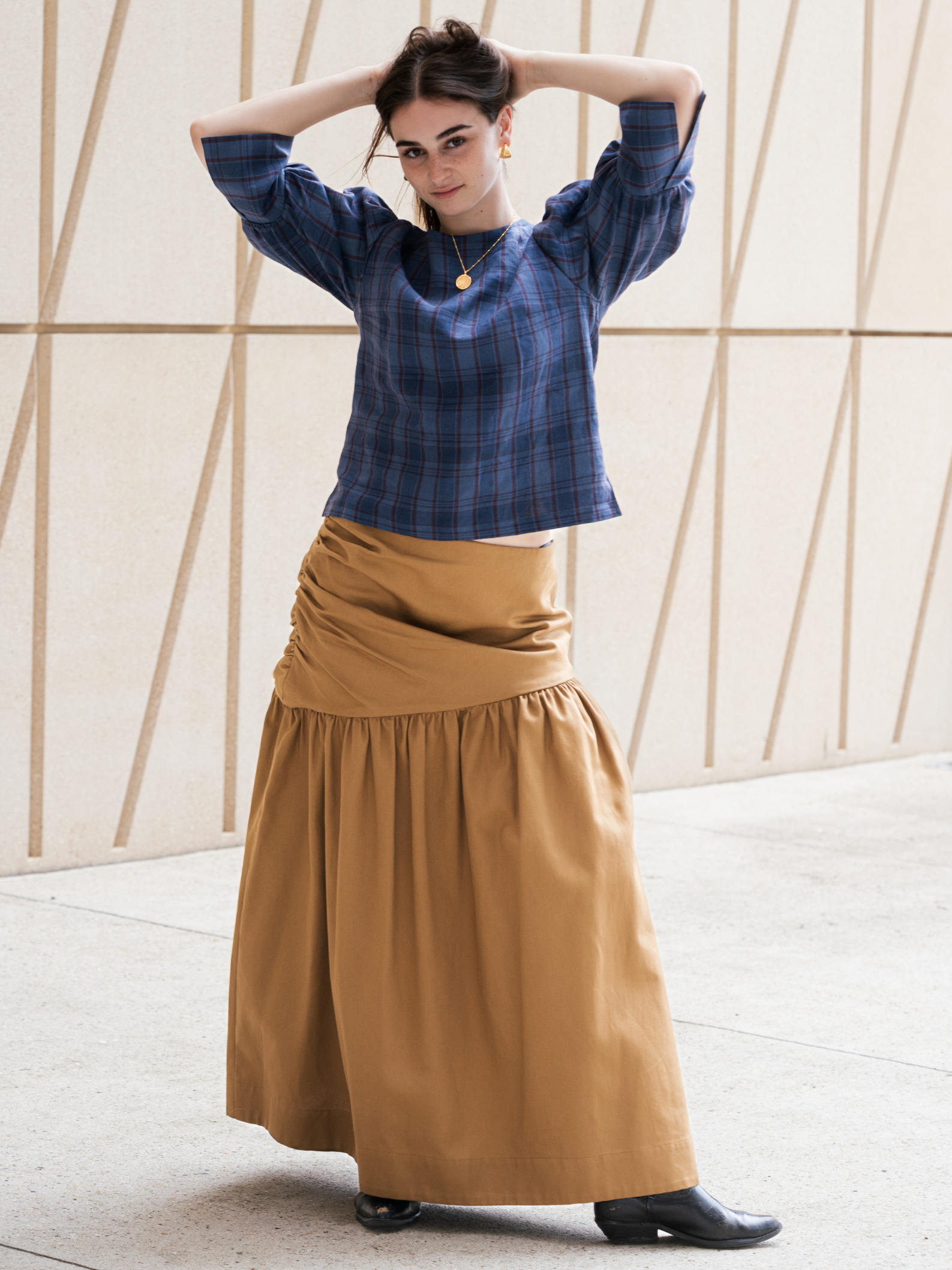 No More Nobody Hilda Gathered Maxi Skirt – Organic Cotton Handmade