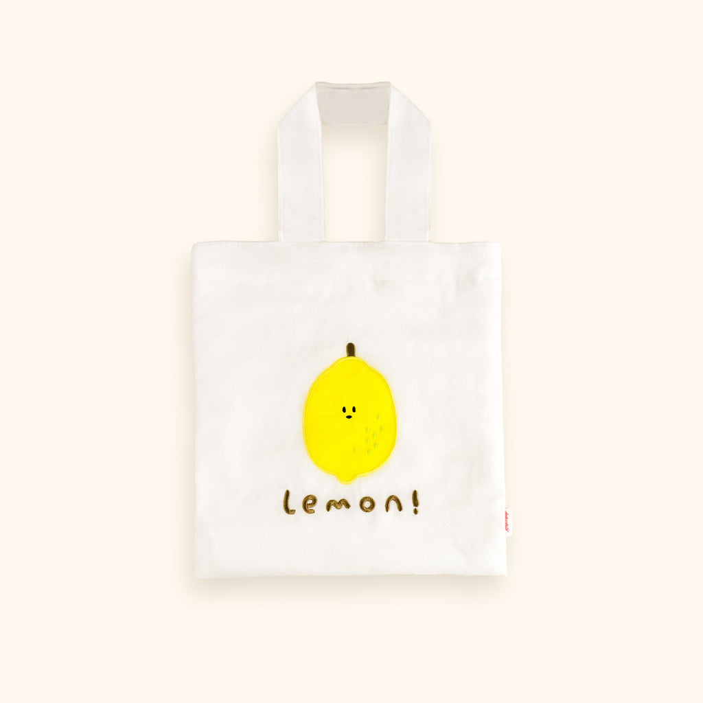 LuLuFun Studio Lemon Print Canvas Tote Bag – Handmade Cotton Shopper