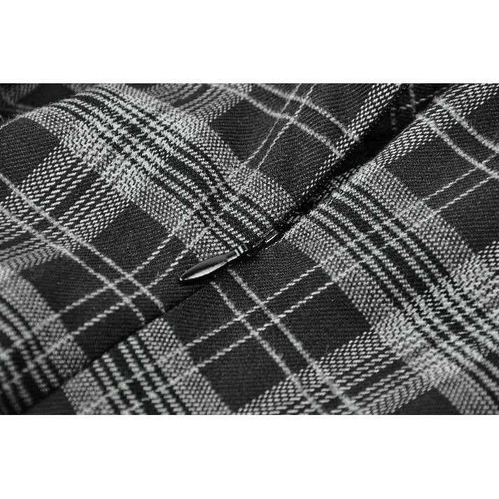 Dark in Love Ida Grey Tartan Punk Dress | Studded Gothic Lolita Style