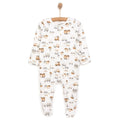 HelloBaby Newborn Footed Romper B - Ecru