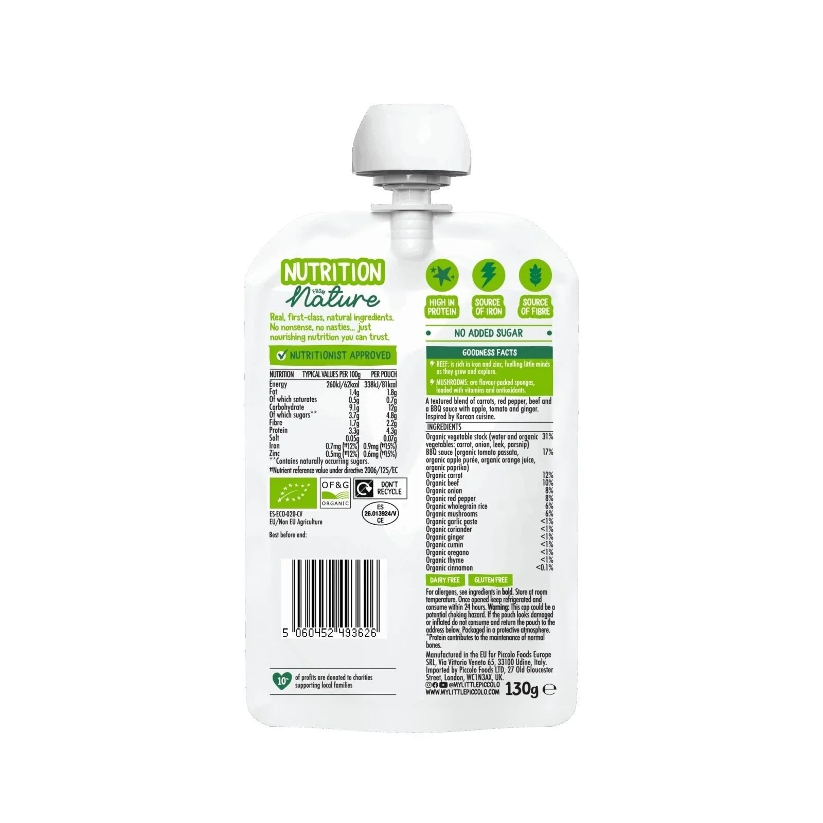 Piccolo Organic Korean BBQ Beef 130g