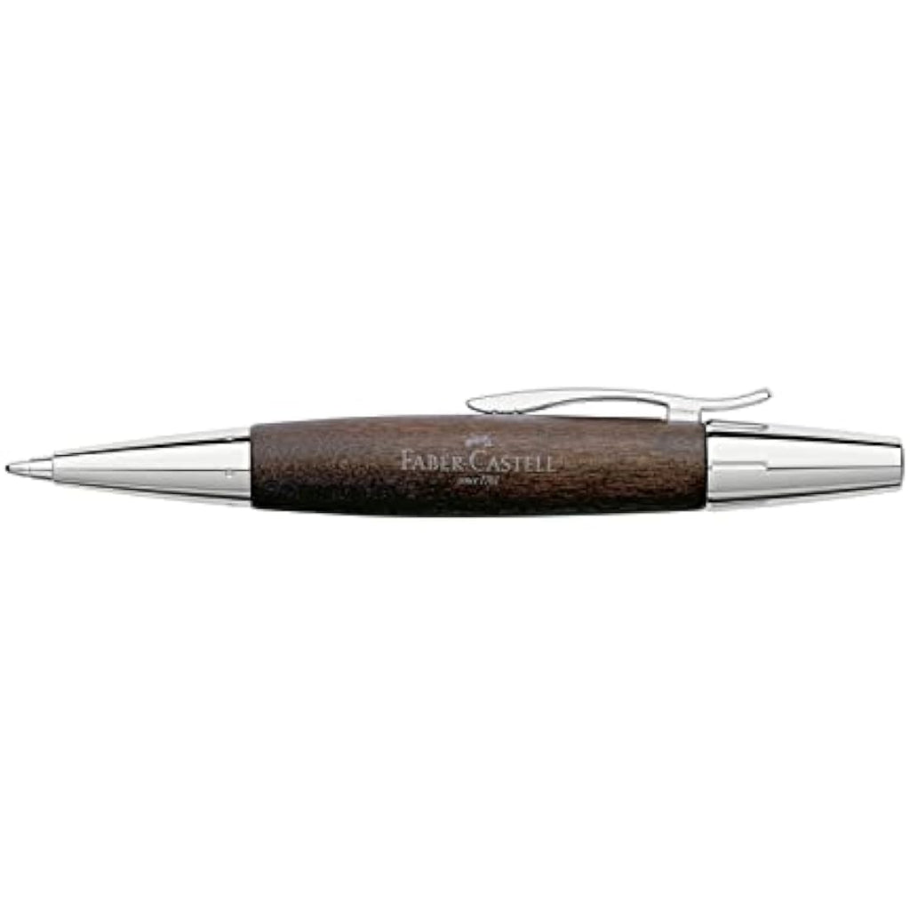 Pearwood & Chrome Twist Ballpoint Pen - Dark Brown