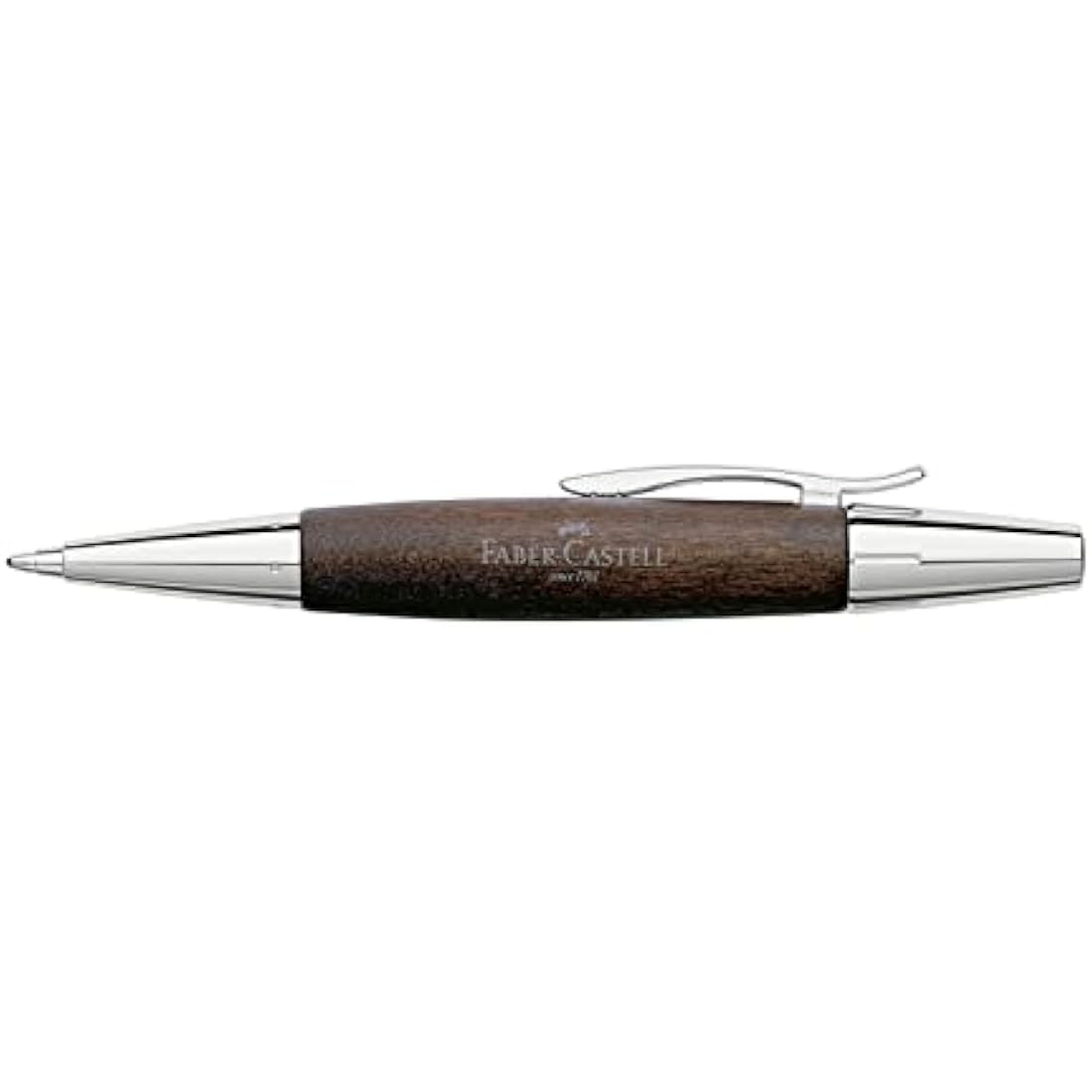 Pearwood & Chrome Twist Ballpoint Pen - Dark Brown