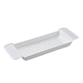 Expandable Plastic Bathtub Tray | Draining Bath Caddy - White