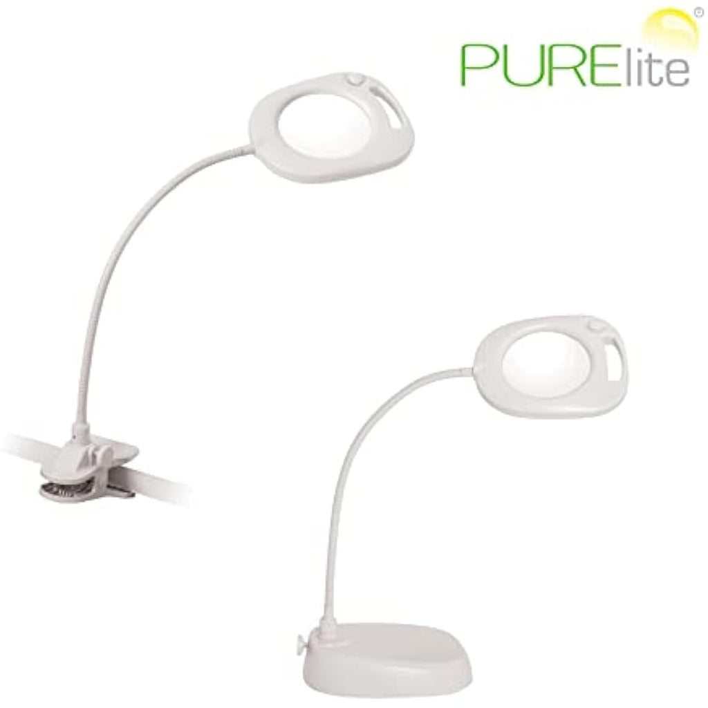 PURElite 3-in-1 LED Magnifying Floor Lamp | 2x Magnifier & Flexi Neck