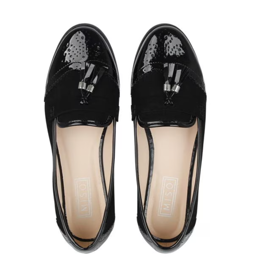 Miso Tasha Women’s Tassel Loafers – Brogue Slip-On Shoes UK 3 EU 36