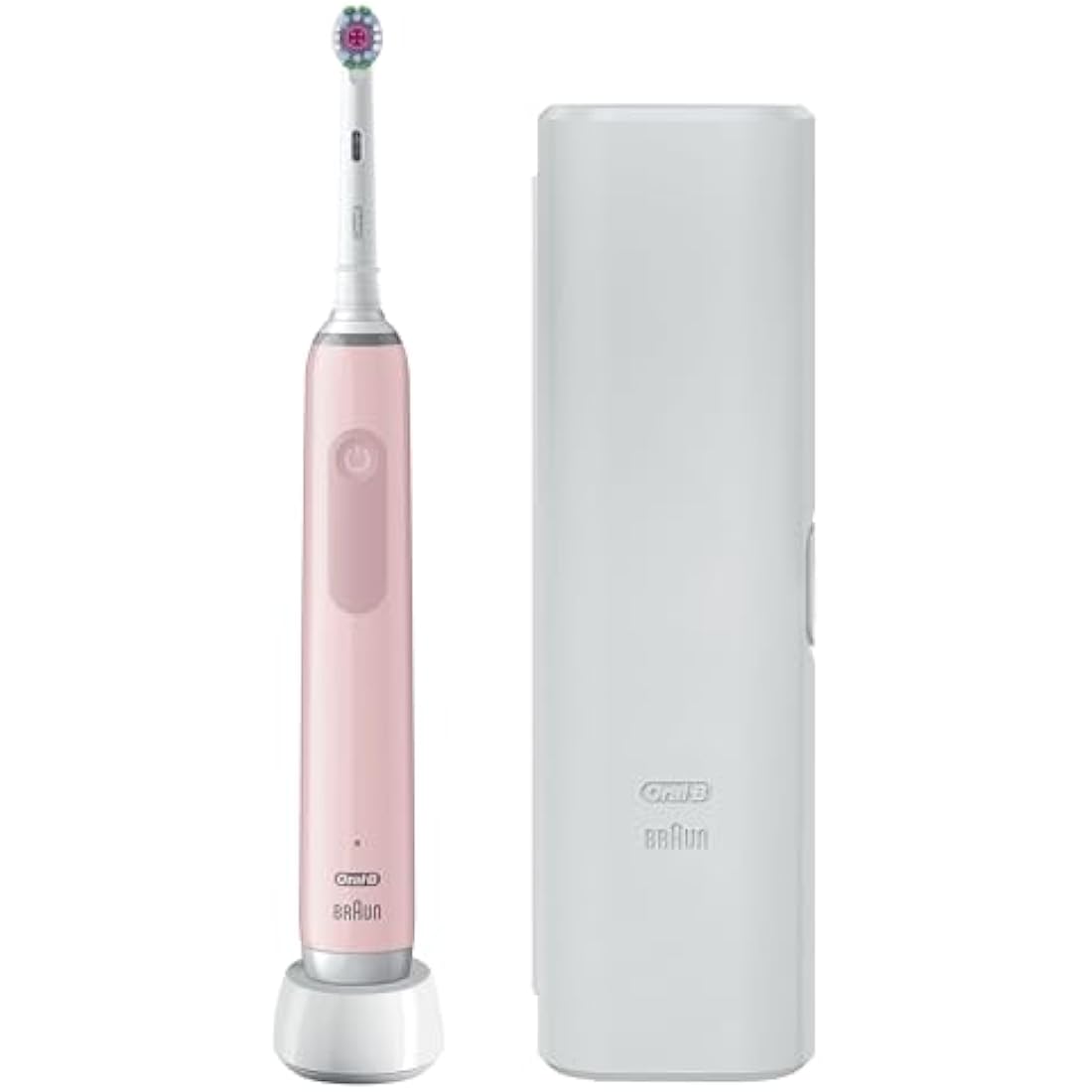 Oral-B Pro 3 Electric Toothbrush – 3 Modes, Travel Case & 3D White, Pink
