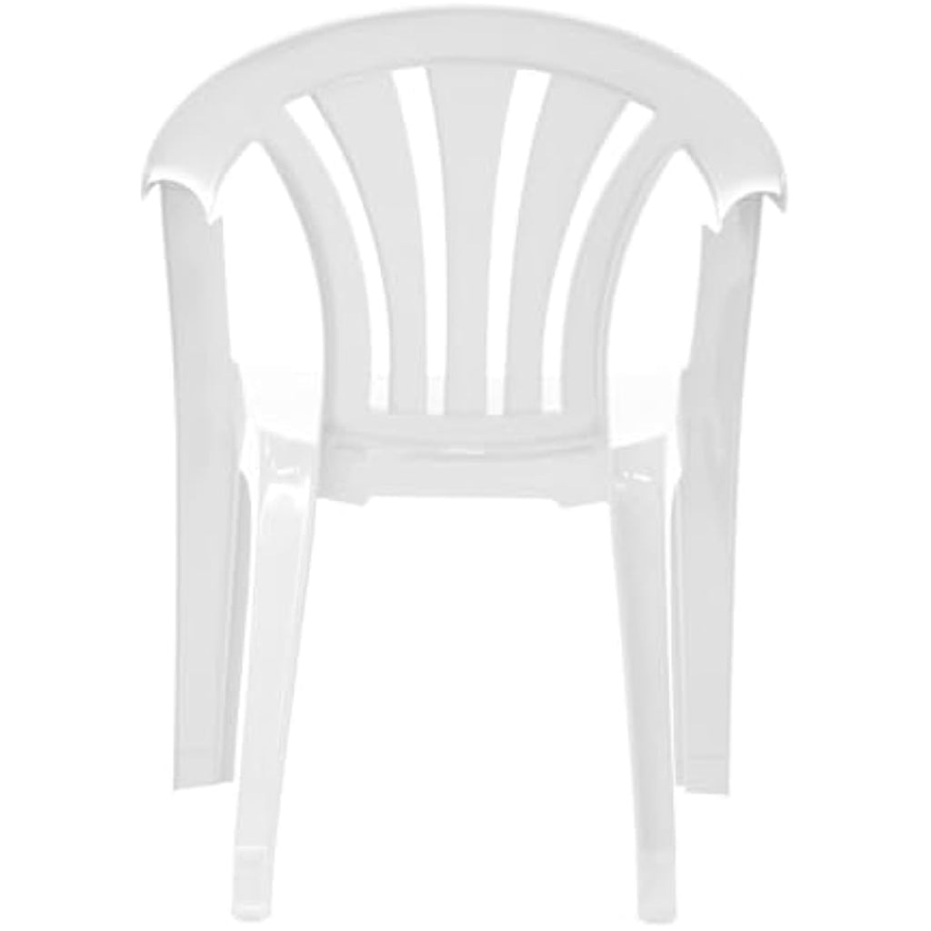 CrazyGadget White Plastic Garden Chair – Stackable Weatherproof Patio Seat