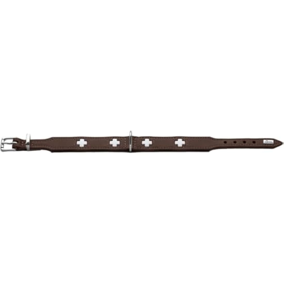 Hunter Swiss Leather Dog Collar – Brown & Black Soft Leather (47–54cm)