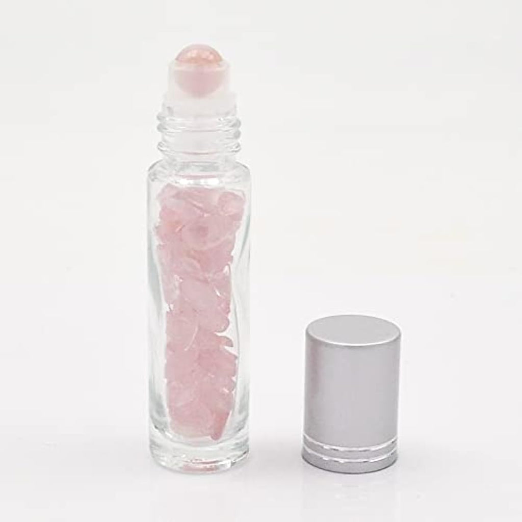 Jolof Store Rose Quartz Essential Oil Roller Bottles & EVA Travel Case