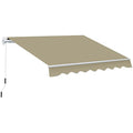Jolof Store Manual Retractable Garden Patio Awning Canopy - Khaki