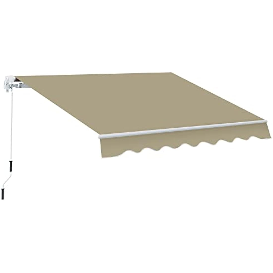 Jolof Store Manual Retractable Garden Patio Awning Canopy - Khaki