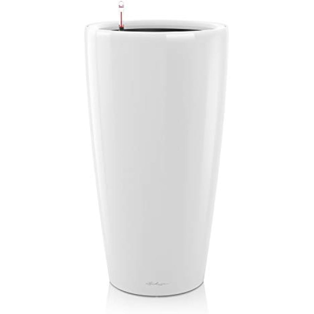 Lechuza RONDO 32 Self-Watering Planter | White High-Gloss Plastic