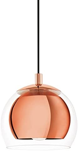 EGLO Rocamar 3-Light Pendant - Copper Steel & Glass Ceiling Light